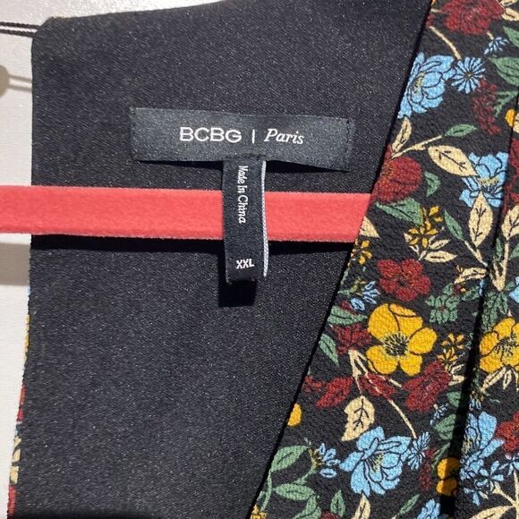BCBG Paris Women's Multicolor Floral Ruffle V-Neck Sleeveless Dress Size XXL - Picture 3 of 9